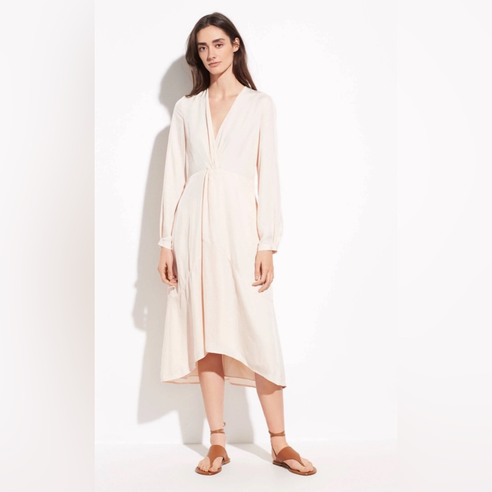 Vince Twist Drape Long Sleeve Dress 152